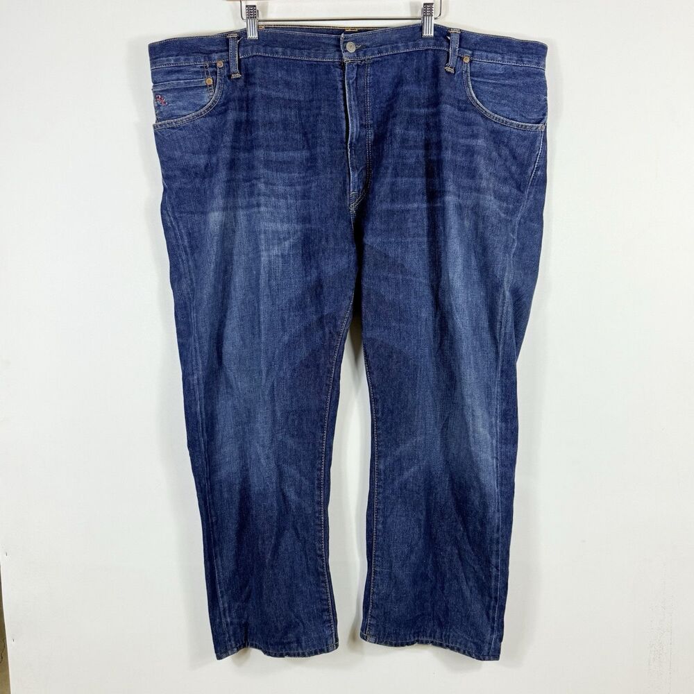 Ralph Lauren Polo Jeans Men's 46 46B x 30‎ Dungarees Whiskered Distress Straight